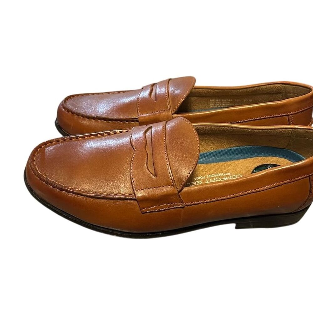 Nunn Bush Brown Leather Comfort Gel Loafers Men's Size 10